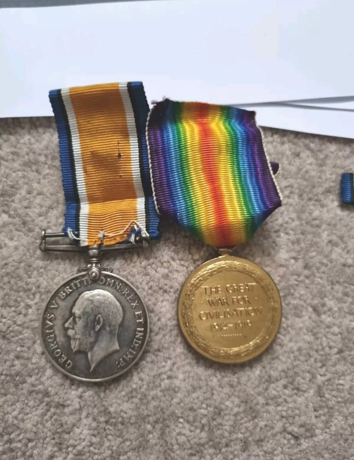 SOLD! WW1 British Medal Duo and Miniatures to Corporal Mechanic James William Finch- RNAS/RAF