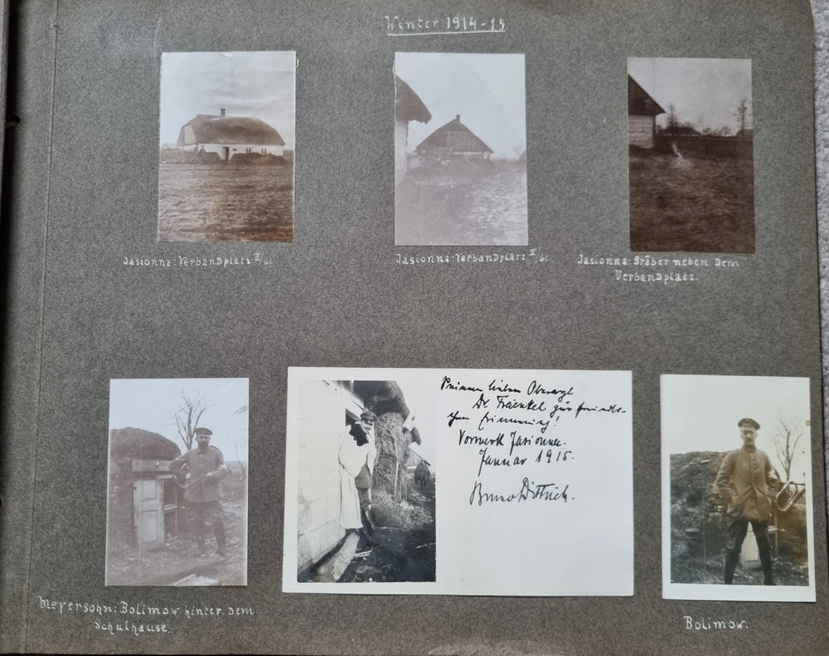SOLD! Rare WW1 1915 German Eastern Front Photo Album 146 Photos + Ausweis