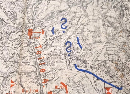 Fascinating WW2 German Blitzkrieg Planning Map, of WW1 Ardennes Positions, Produced January 1939