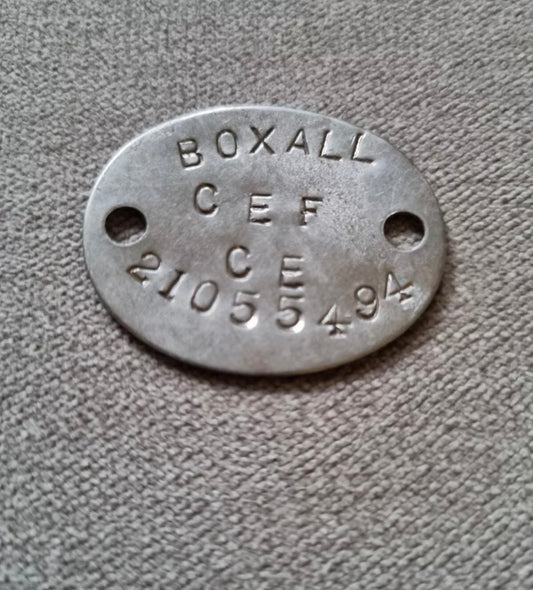 1914 (Emergency) Pattern WW1 Canadian Expeditionary Force Dog Tag for Boxall