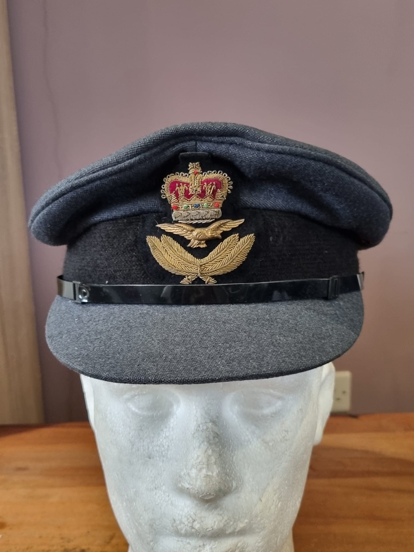 Post War RAF Officer’s Visor Cap named to Flight Lieutenant Brunsden