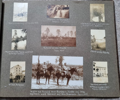 SOLD! Rare WW1 1915 German Eastern Front Photo Album 146 Photos + Ausweis