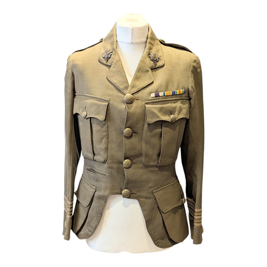 Fantastic WW1 9th Bn Glasgow Highlanders HLI Territorial Major's Cutaway Cuff Rank Jacket to an MC Winner