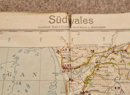 SOLD! WW2 German Operation Sealion Map of South Wales (Folder 7)