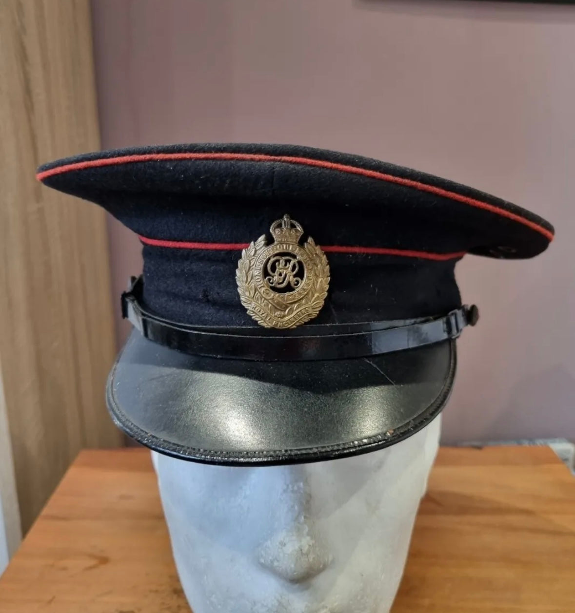 SOLD! WW1 to 1920s British Army (Royal Engineers) Dress Visor Cap