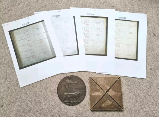 SOLD! WW1 British Death Plaque & Envelope to Arthur Wynne
