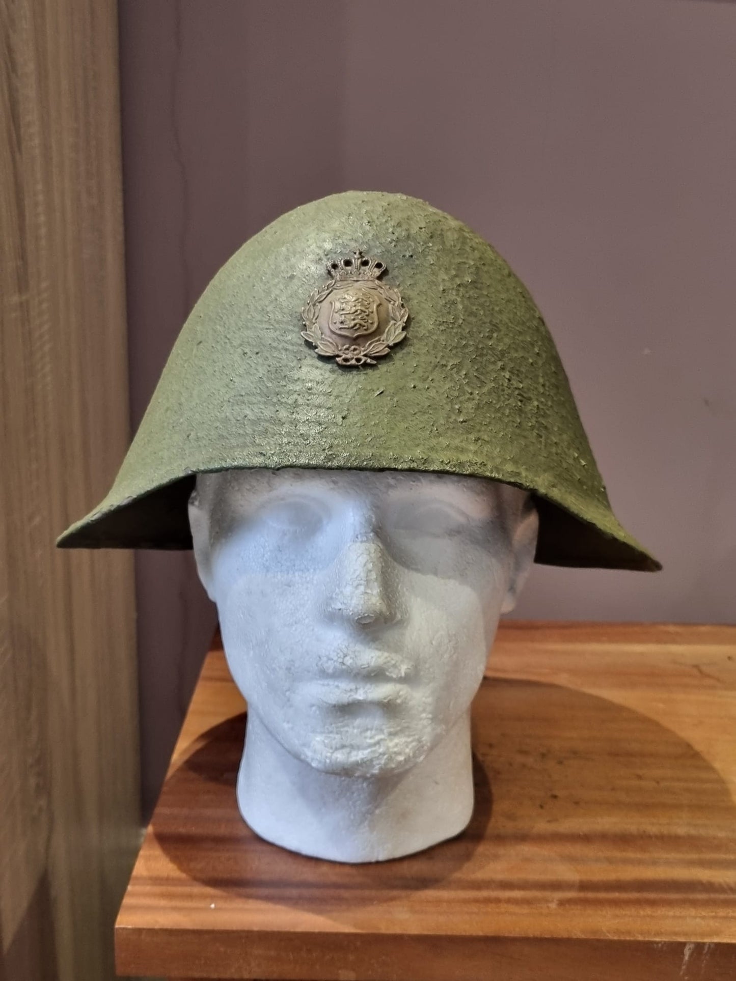 SOLD! WW2 Danish Civil Defence M23/41 Helmet, Converted to Danish Army