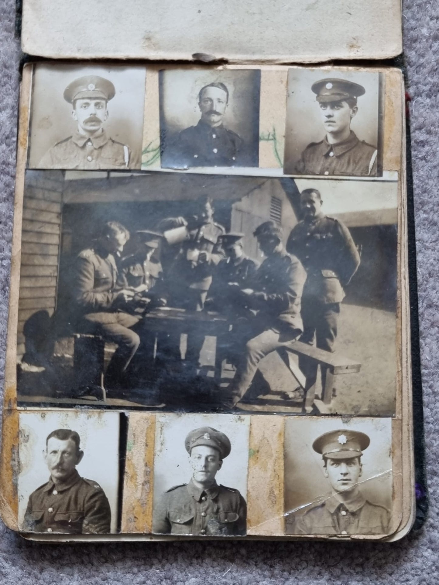 Unique WW1 British Soldier’s Scrapbook/Photo and Penny Flag Album, with Cartoons