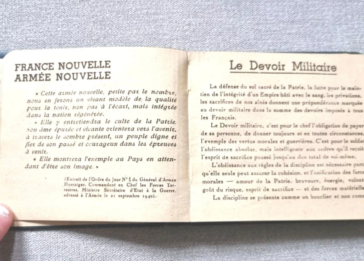 SOLD! Rare WW2 French Vichy Diary, "Agenda de Armée Nouvelle 1942"