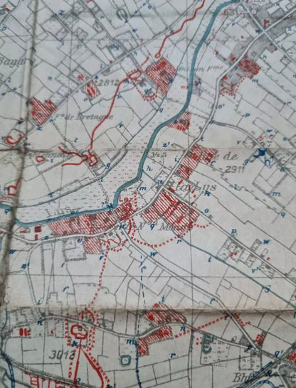 SOLD! WW1 German 6th Army Trench Map - Merville Area 3rd March 1918