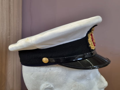 SOLD! Post War Danish Navy Officer’s Visor Cap used on DMS ‘Laxen’ Minehunter