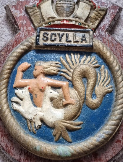SOLD! WW2 Royal Navy, HMS Scylla Metal Plaque