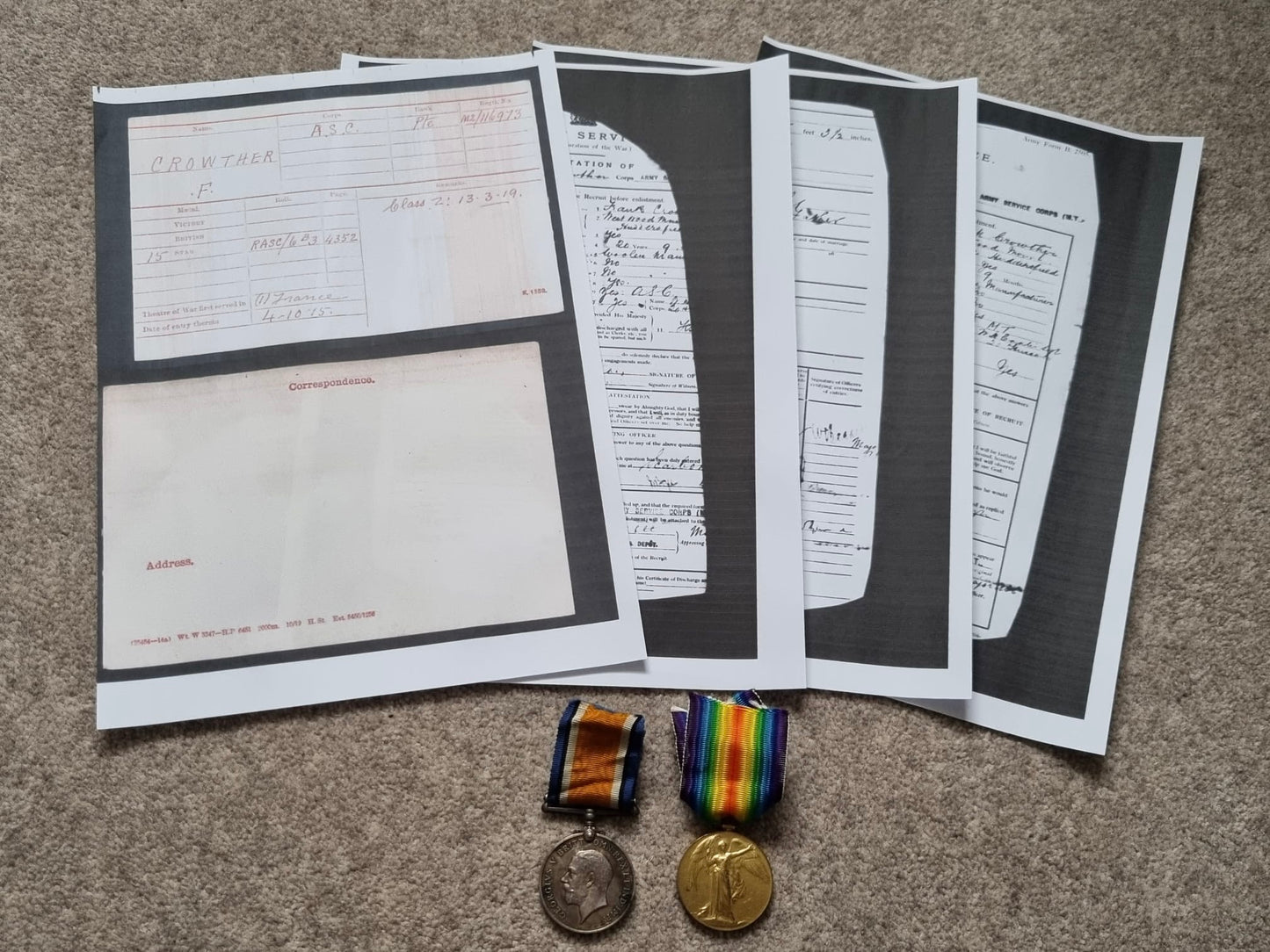 SOLD! WW1 British Medal Duo to Private Frank Crowther- Royal Army Service Corps (Mechanical Transport)