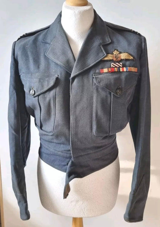 SOLD! WW2 Era RAF Battledress to a Flight Lieutenant with Medal Bar. Attributed to Adam Thomas Dugdale (Tom) DFC