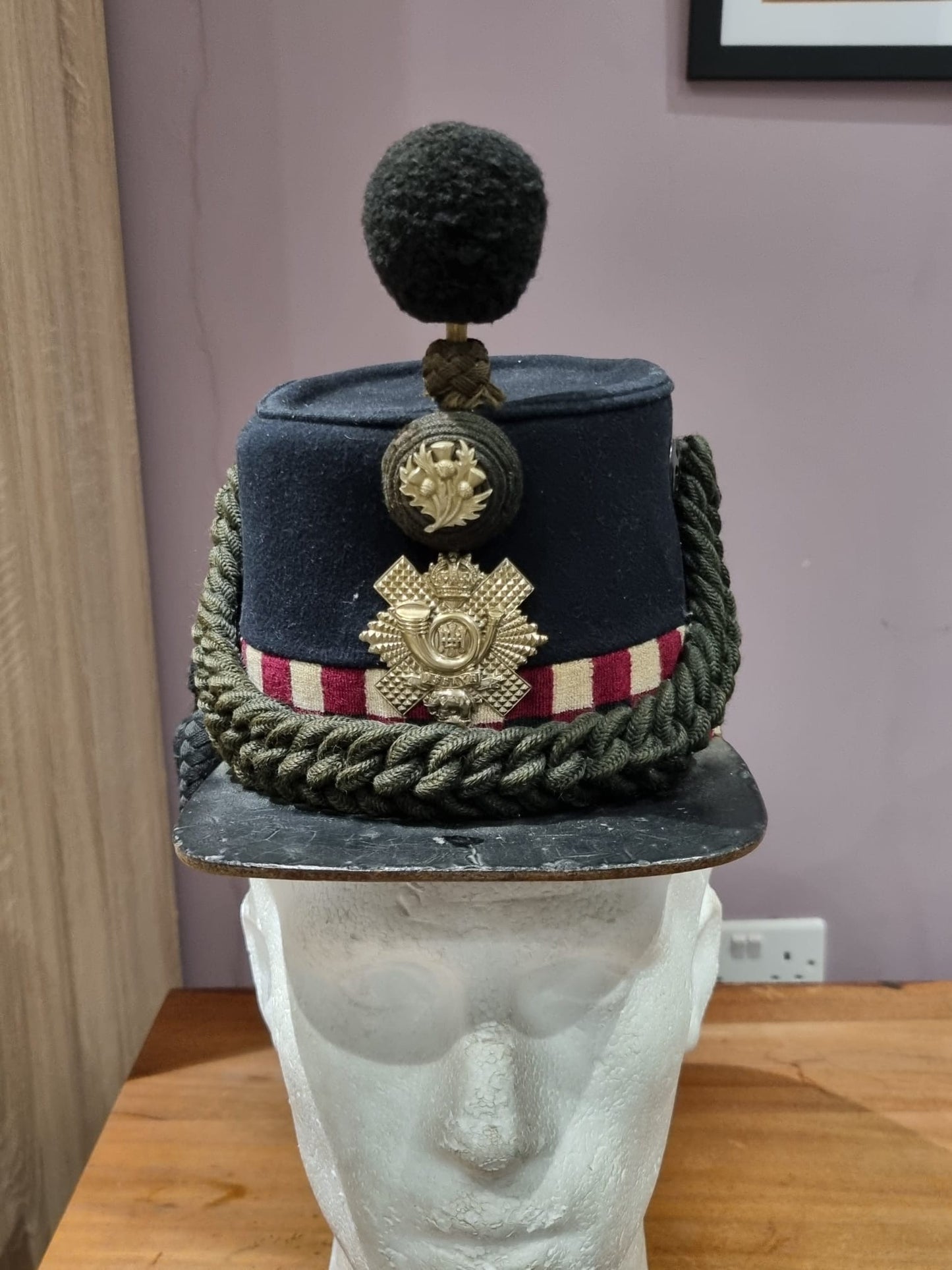 Pre WW1 British Highland Light Infantry Officer’s Shako, Dated 1902