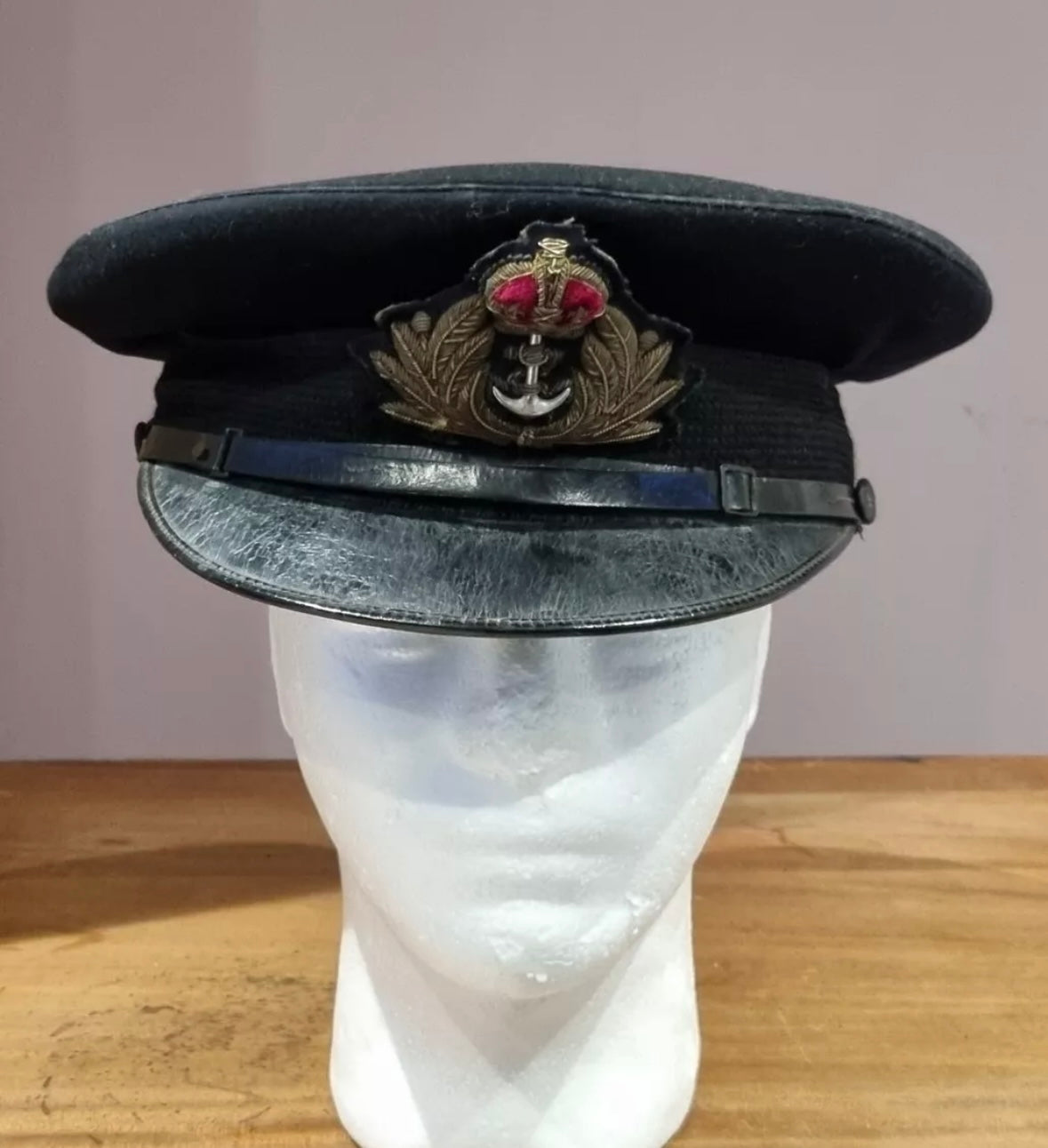 SOLD! WW2 Royal Navy Visor Cap With Cover