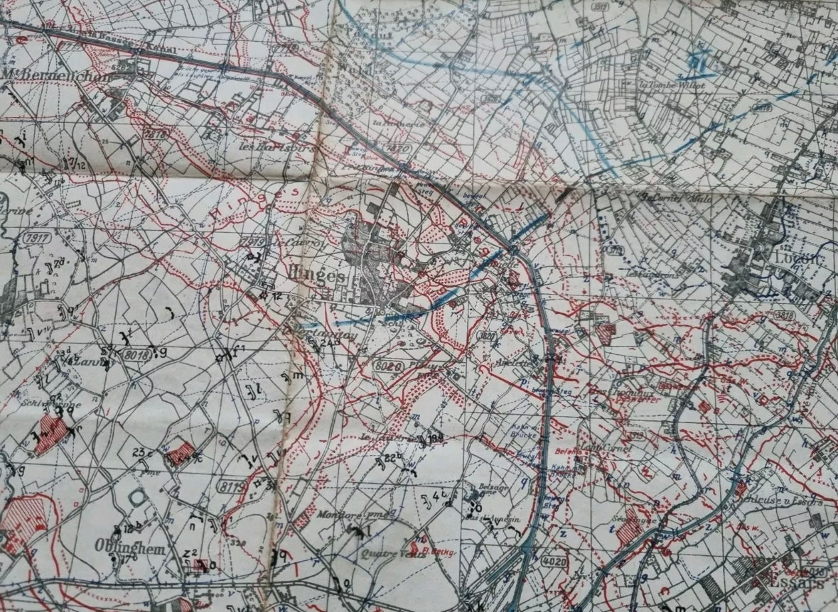 WW1 German 6th Army IX RAK Trench Map Bethune area 9 July 18