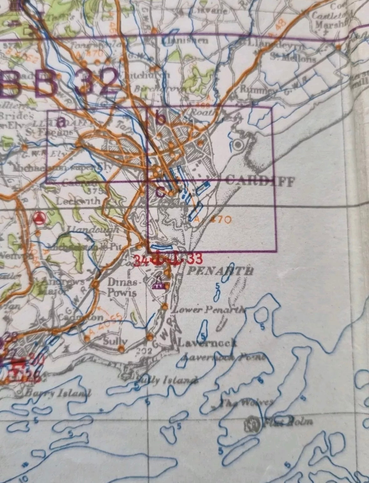 SOLD! WW2 German Operation Sealion Map of South Wales (Folder 7)