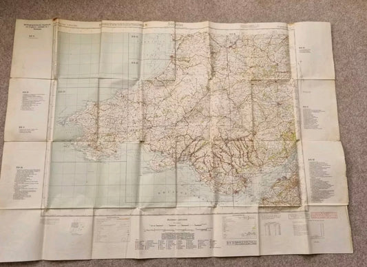 SOLD! WW2 German Operation Sealion Map of South Wales (Folder 7)