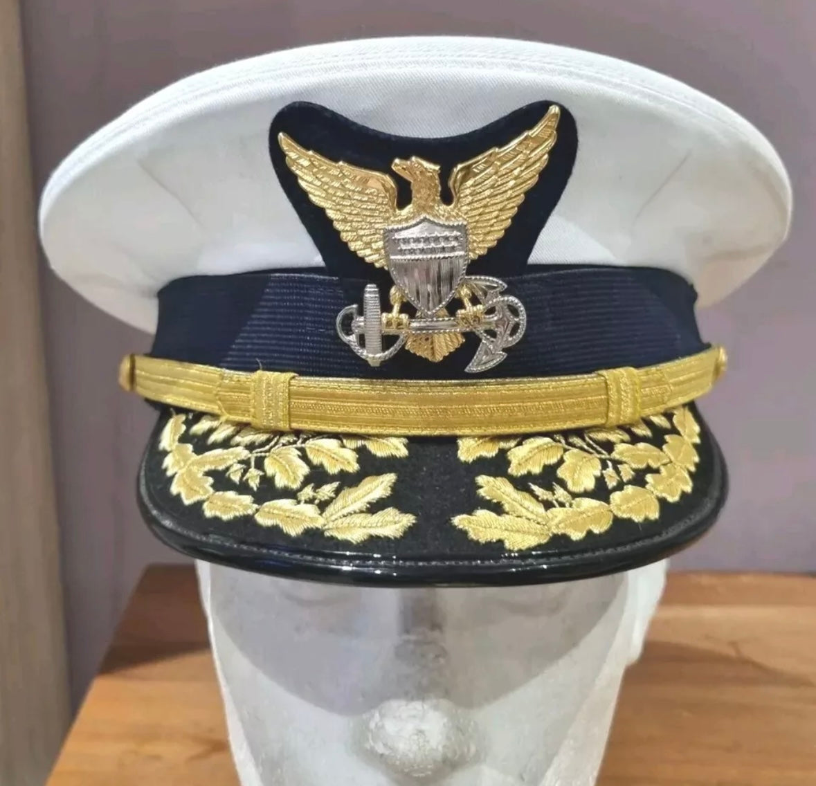 SOLD! Post War US Navy Admiral’s Summer Visor Cap