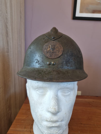 WW2 French M26 ‘Adrian’ Helmet for a Motorised Machine Gun Car Unit (Reconnaissance)