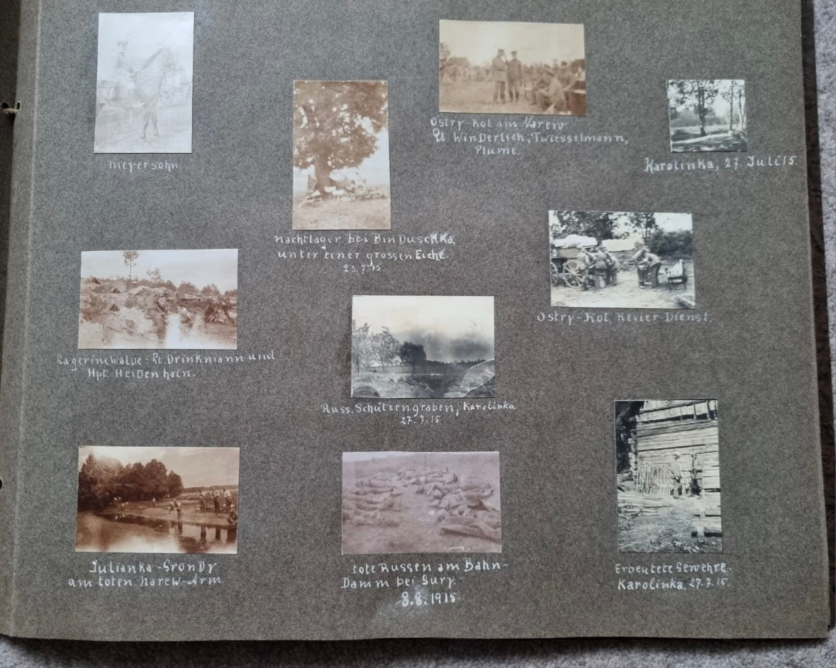 SOLD! Rare WW1 1915 German Eastern Front Photo Album 146 Photos + Ausweis