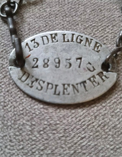 SOLD! 1915 Pattern WW1 Belgian Army Dog Tag for Desplenter