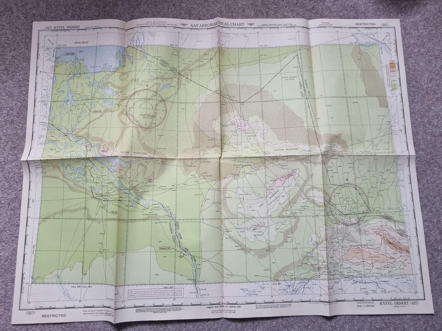 Rare! WW2 US Army Set of 53 Aeronautical Maps of Russia/Soviet Union, Marked RESTRICTED