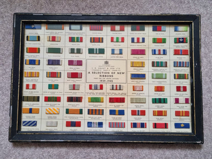 SOLD! WW2 Allied Forces Ribbon Chart with 68 Real Ribbons