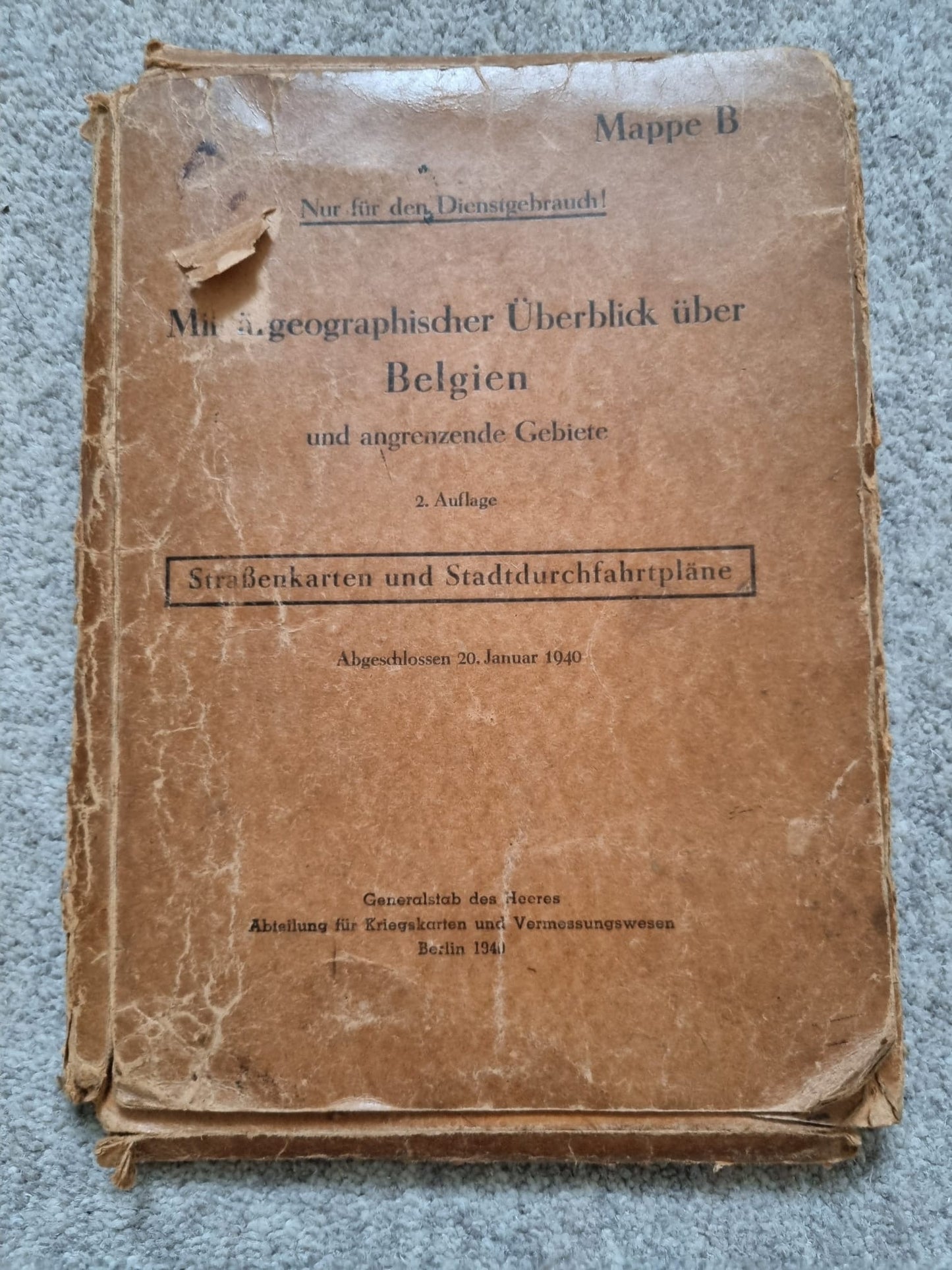 WW2 German M35 Map Case and Maps, Operation Sealion and Belgium Interest