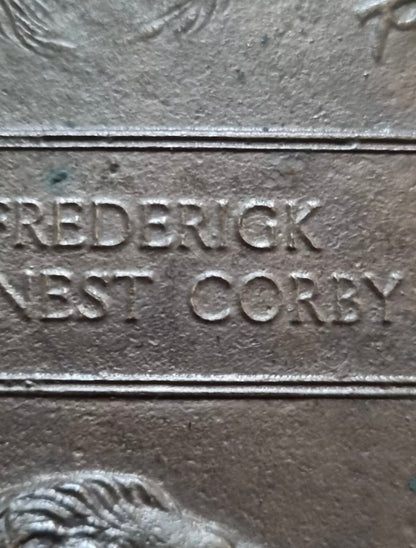WW1 Death Plaque to Private Frederick Ernest Corby, 1st Surrey Rifles (London Regiment)