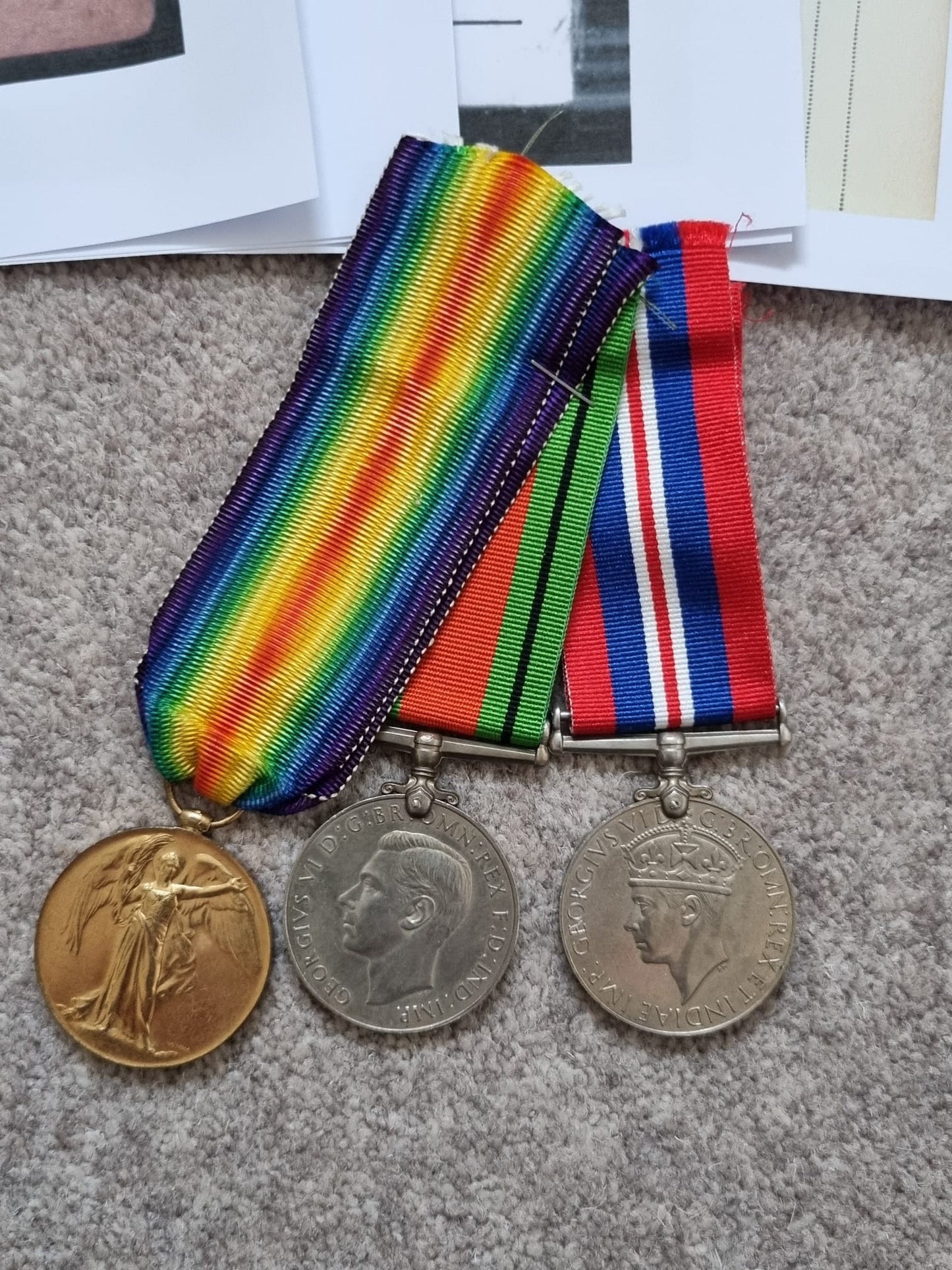 SOLD! WW1 and WW2 Medal and Wound Badge set for Private Ernest Edward A'Court, Gloucestershire Regiment