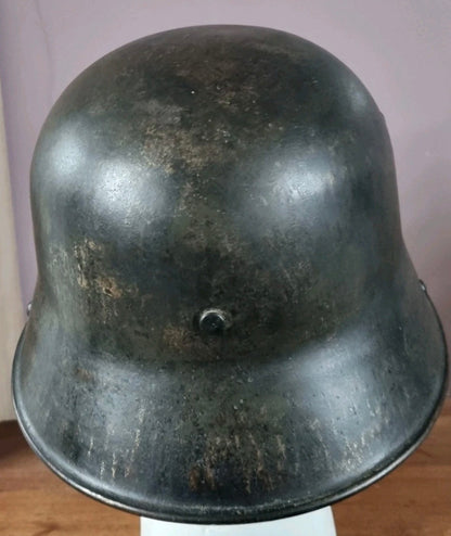 SOLD! WW1 German M16 Transitional Helmet, with 1930s Remnant Decals and Camo Paint (Repro Liner & chinstrap)