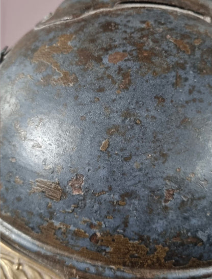 SOLD! WW1 Colonial French Infantry M15 ‘Adrian’ Helmet Shell, With Officer’s Named Veterans Plate