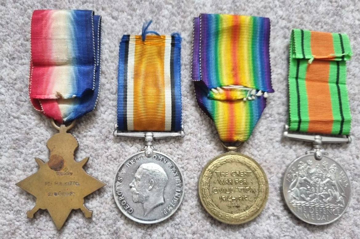 SOLD! WW1 Medal Grouping to Cornish Brothers, Richard and George Kitto- Canadian Expeditionary Force and Duke of Cornwall’s Light Infantry