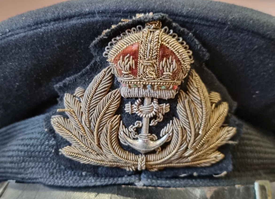 SOLD! Pre 1940 Royal Navy Captain’s Visor Cap made by Gieves