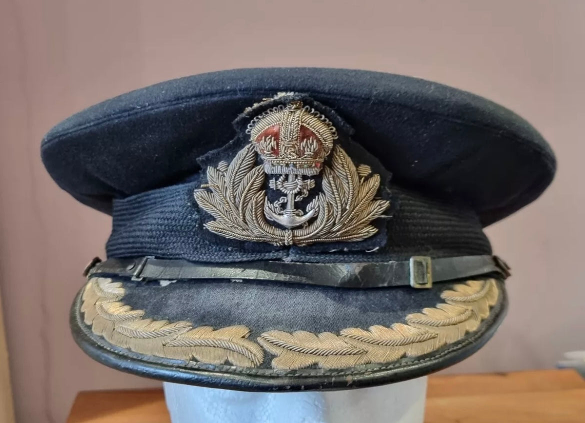 SOLD! Pre 1940 Royal Navy Captain’s Visor Cap made by Gieves