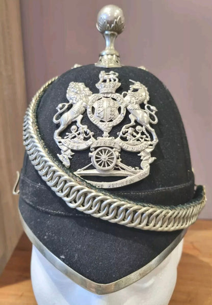 SOLD! Victorian Officer’s Home Service Helmet for the 1st Northumberland Artillery Volunteers, with Tin