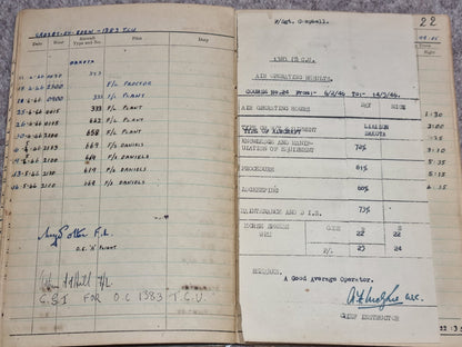 SOLD! WW2 RAF Flying Log Book and Medal Set to Wireless Operator J R Campbell