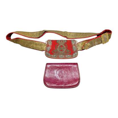 Victorian 7th Hussars CrossBelt & Bullion Wire Pouch & Leather Cover
