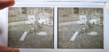 Large Collection of WW1 Era Civilian Glass Stereoview Slides - 105 in Total