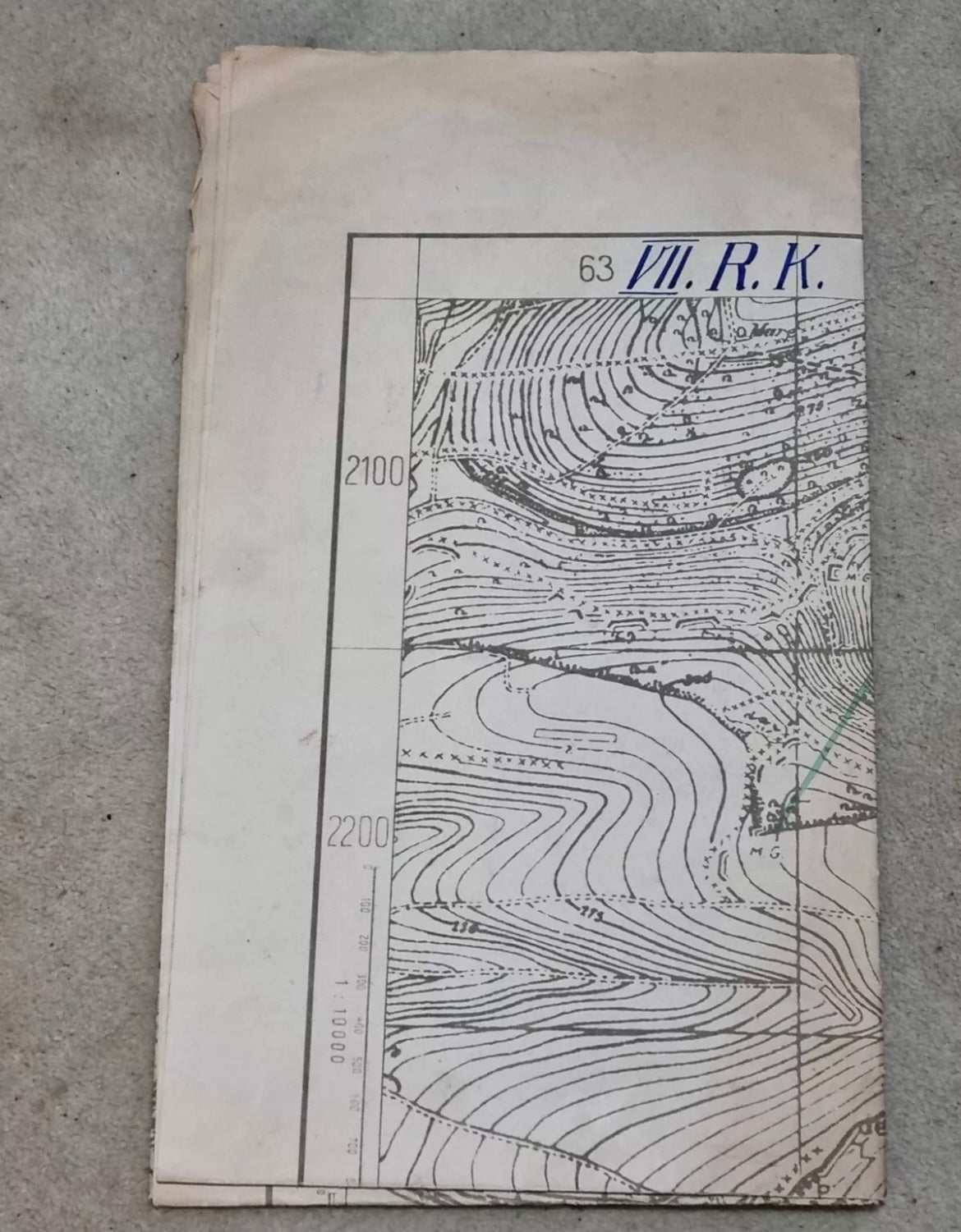 SOLD! Unique WW1 German Trench Map with Hand Drawn Detail Surrounding Verdun, 5 Mar 1916