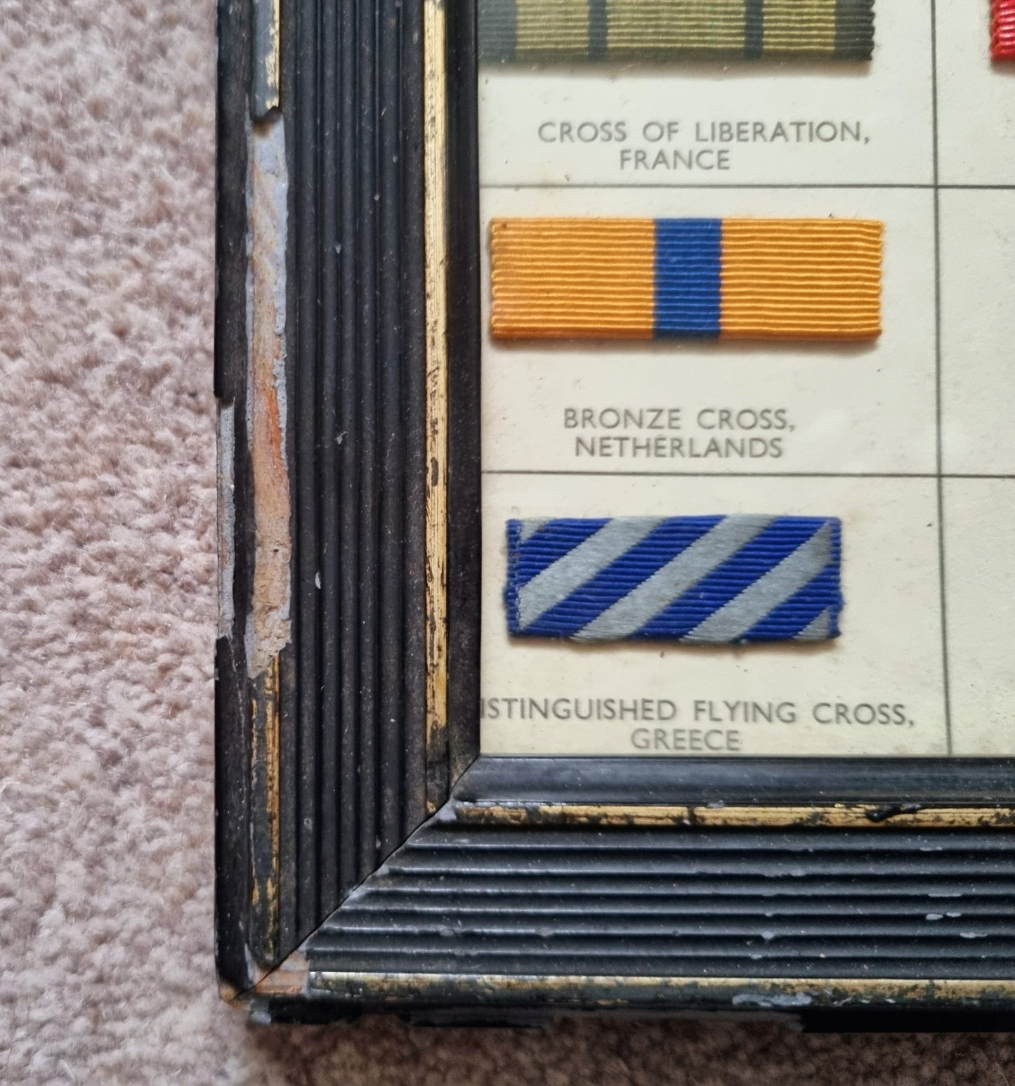 SOLD! WW2 Allied Forces Ribbon Chart with 68 Real Ribbons