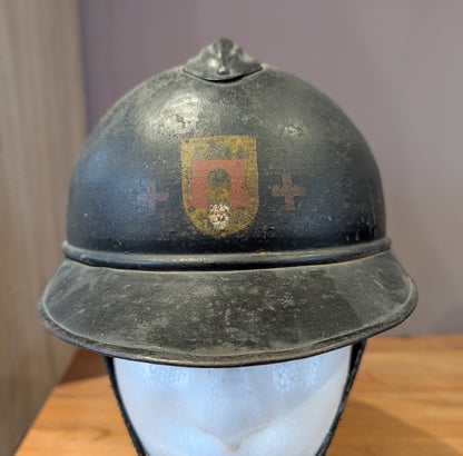 Rare WW2 Dutch City Of  Gorinchem M15 Adrian Burgerwacht Militia Helmet