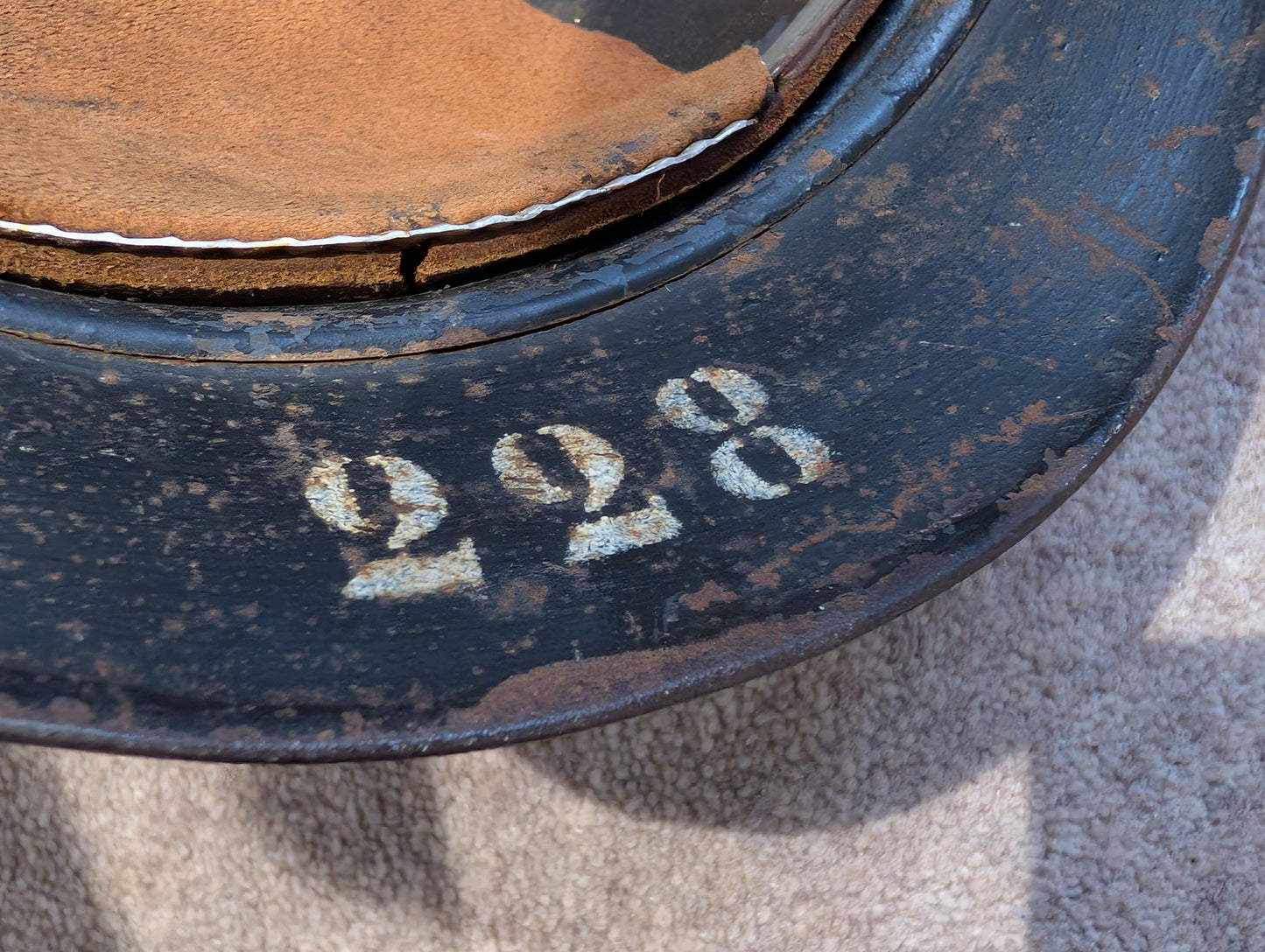 Rare WW2 Dutch City Of  Gorinchem M15 Adrian Burgerwacht Militia Helmet