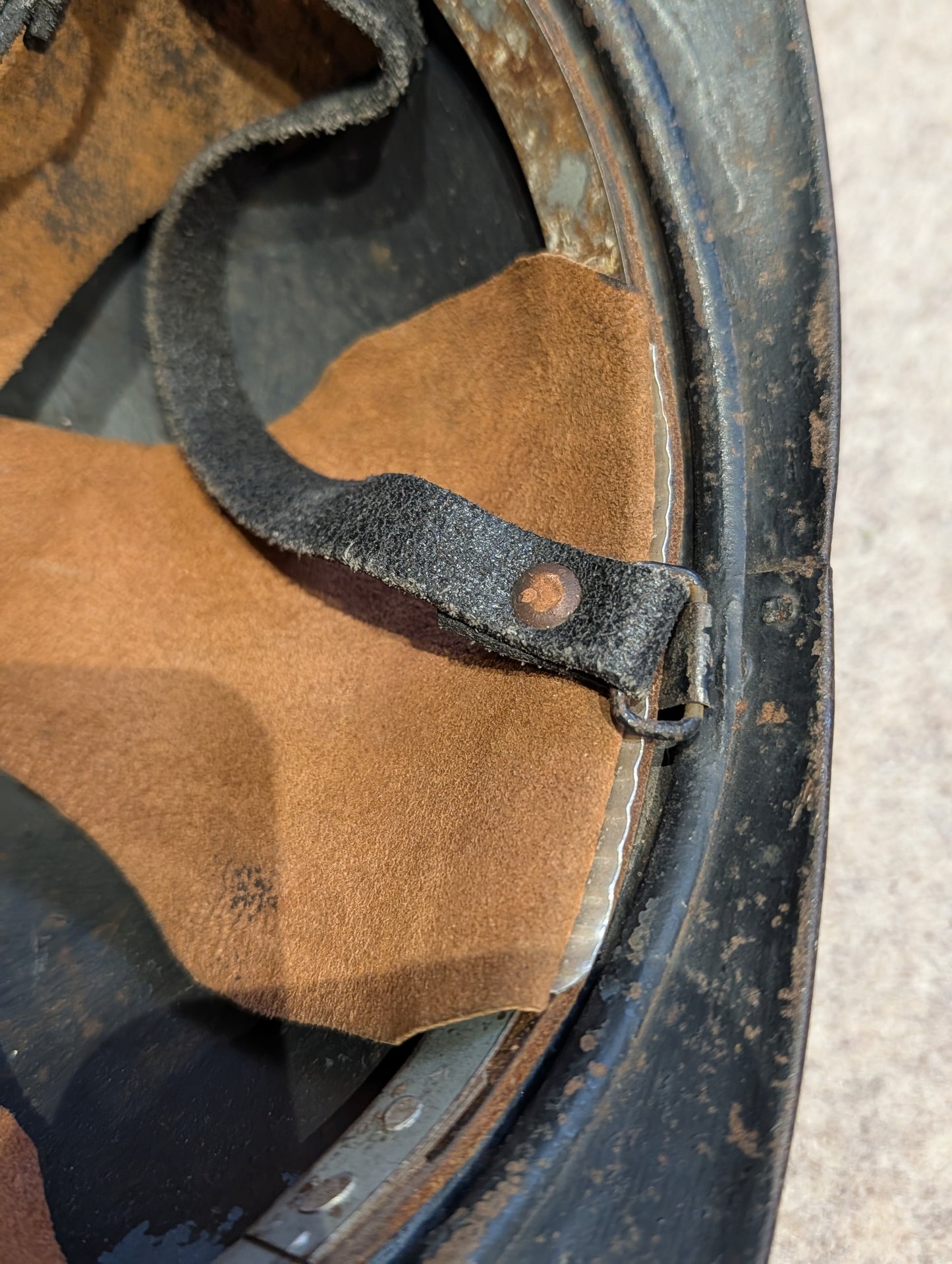 Rare WW2 Dutch City Of  Gorinchem M15 Adrian Burgerwacht Militia Helmet