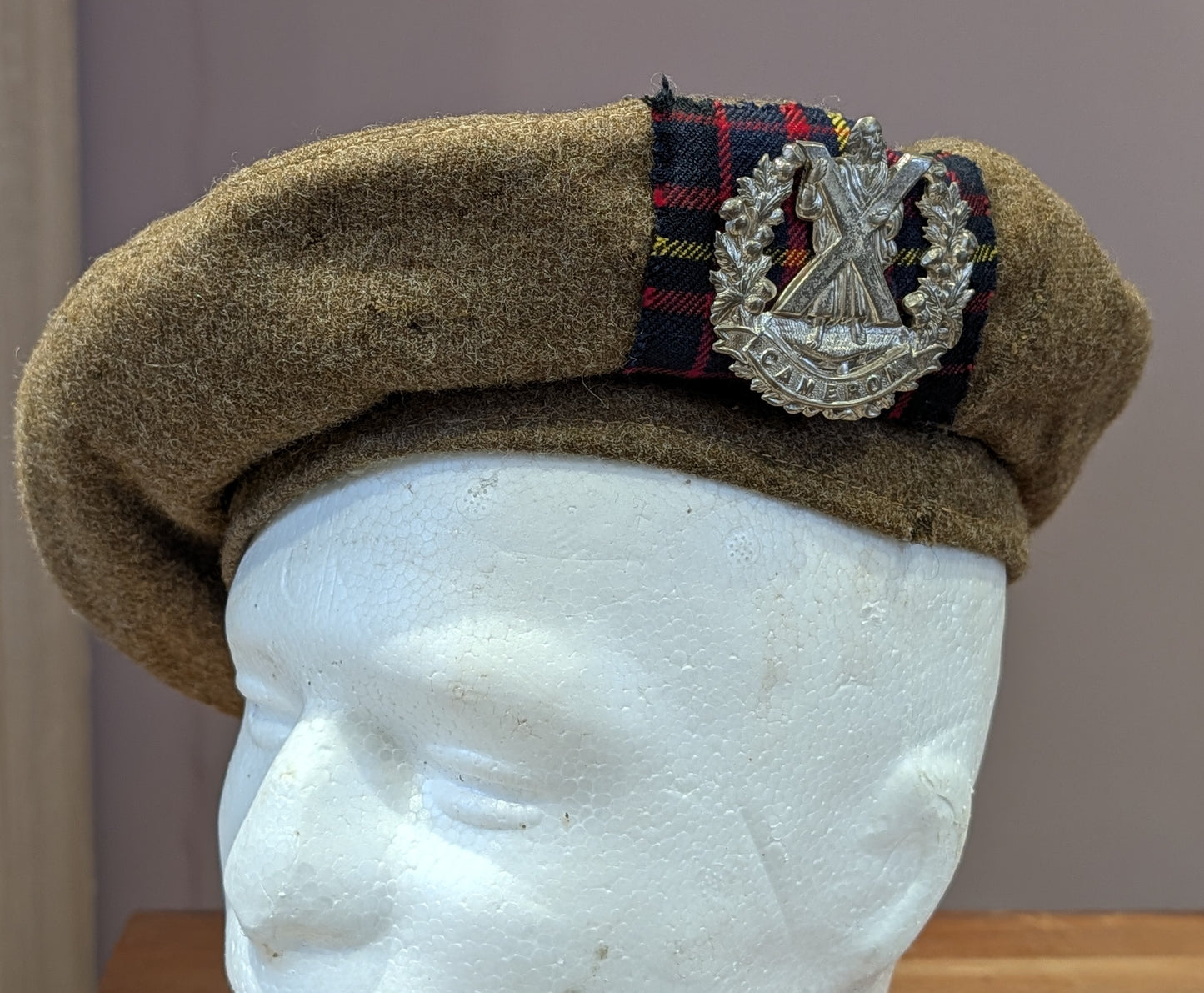 WW2 Cameron Highlanders General Service Cap Dated 1945