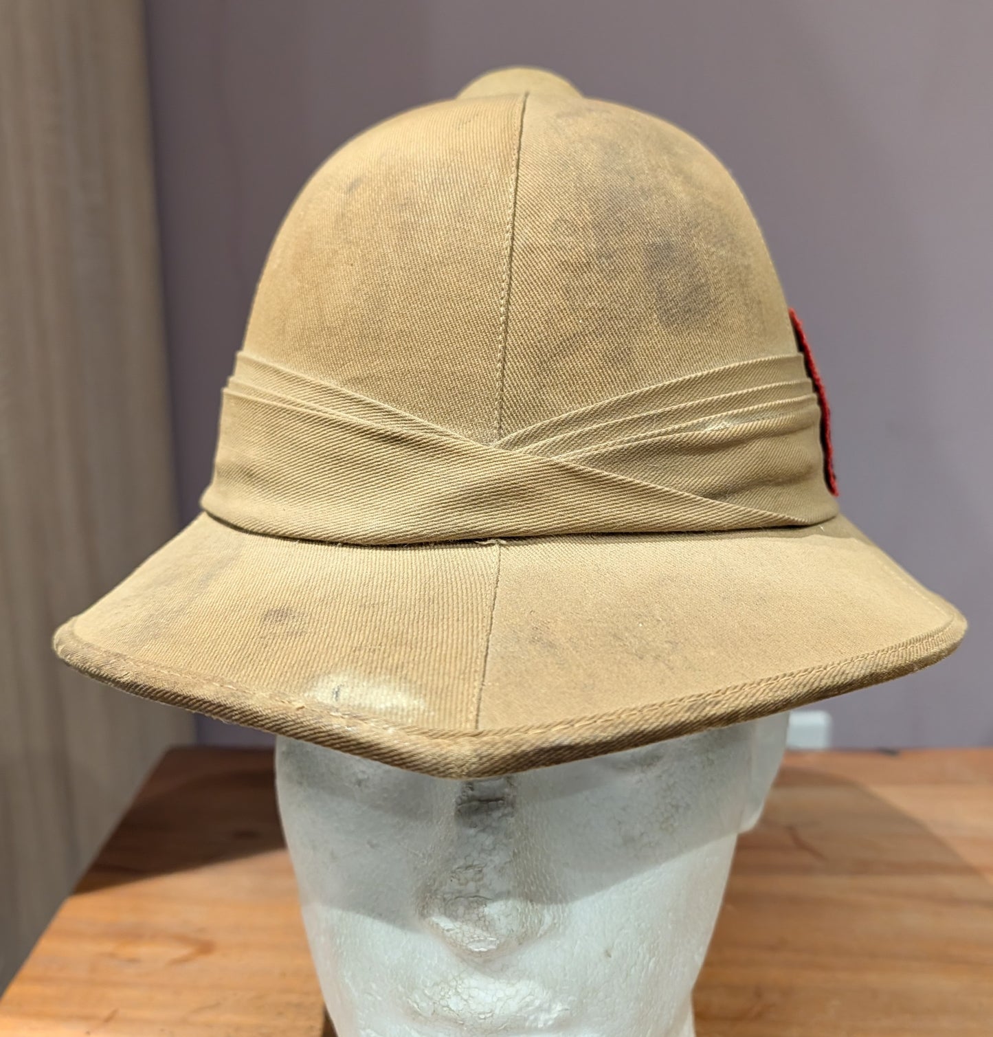 WW2 British Army Indian General Headquarters Pith Helmet Dated 1942