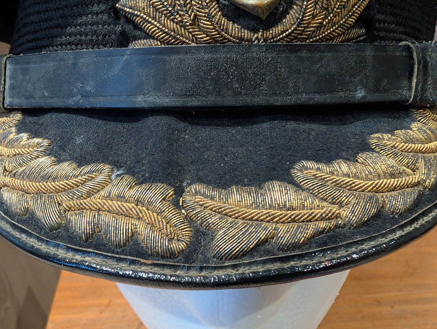 SOLD! WW2 Era Royal Navy Captain's Officer's Black Woollen Visor Cap Gieves
