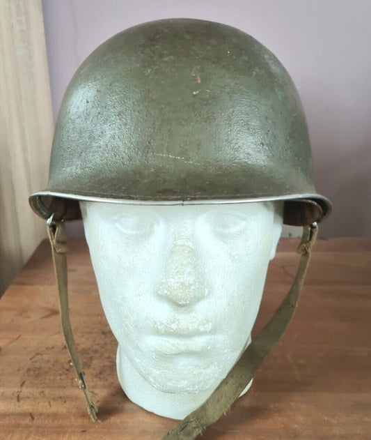 SOLD! WW2 US Army M1 Helmet, Fixed Bail, Front Seam & Firestone Liner Set